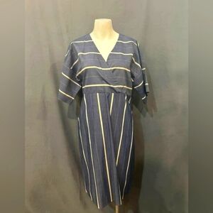 Kal Rieman Chic Navy Striped Dress